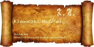 Klenoczki Noémi névjegykártya